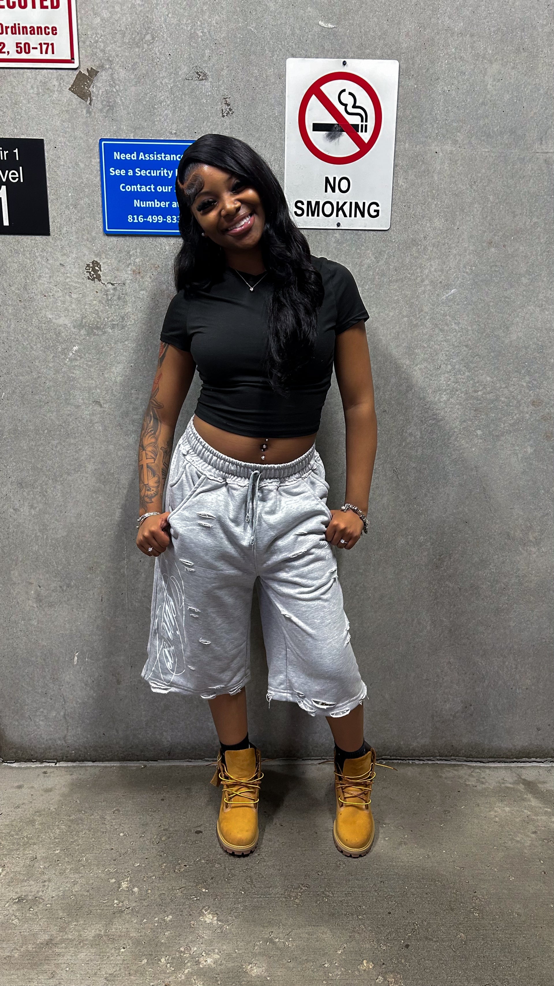 feinxx gray shorts