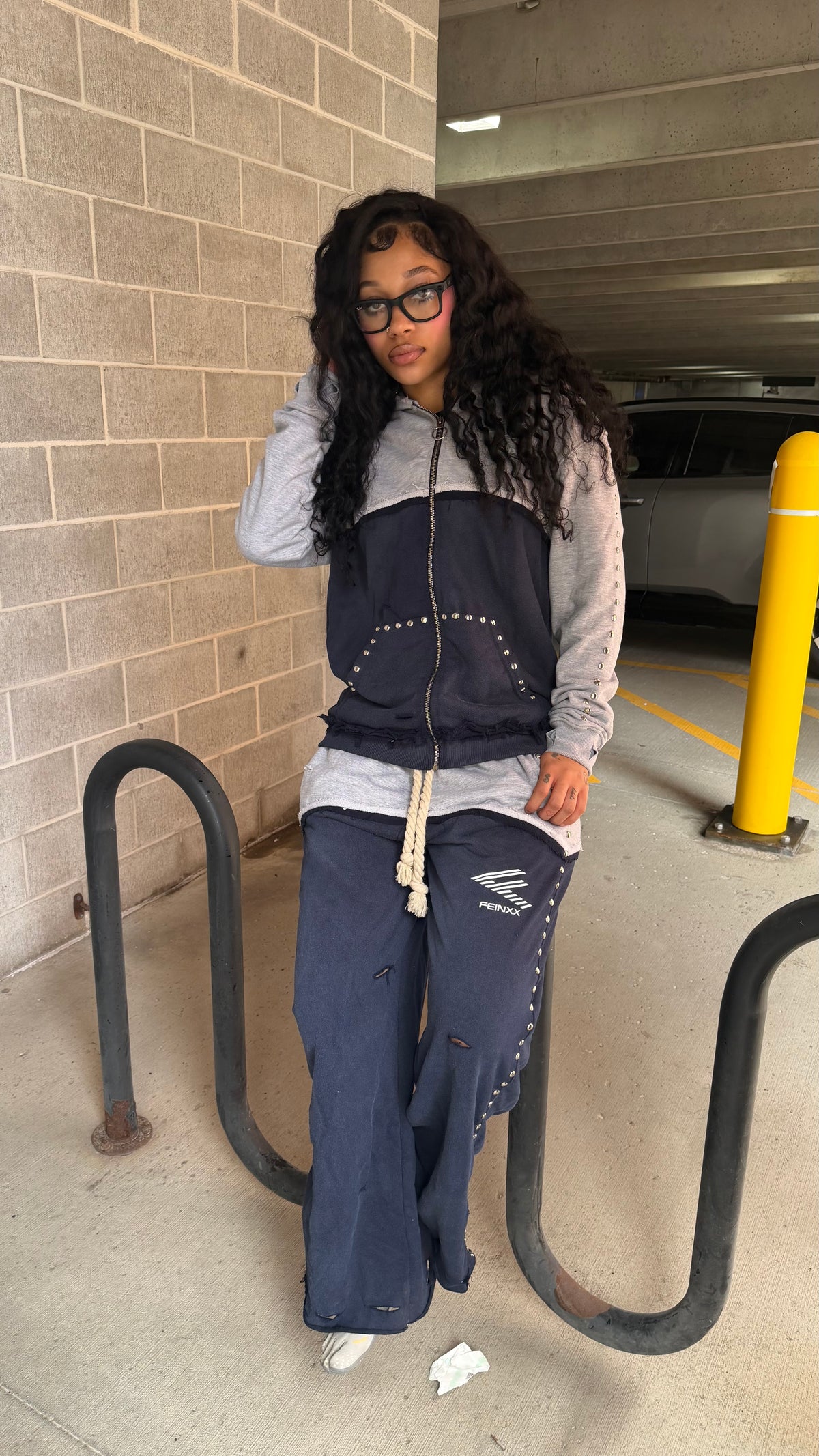 Gray & blue pants